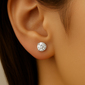 <span style="color:purple">SPECIAL!</span> .68ct G SI 14K White Gold Diamond Solitaire Stud Earrings