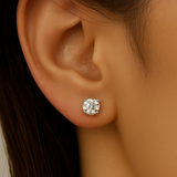 <span style="color:purple">SPECIAL!</span>1.22ct G SI 14K White Gold Round Diamond Solitaire Earrings