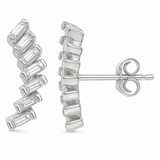.53ct G SI 14K White Gold Baguette Diamond Earrings