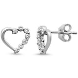 .22ct G SI 14K White Gold Heart Shaped Diamond Earrings