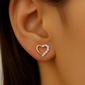 .22ct G SI 14K Yellow Gold Heart Shaped Diamond Earrings