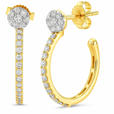 <span style="color:purple">SPECIAL!</span>.38ct G SI 14K Yellow Gold Round Diamond Trendy Style Earrings Push Backing