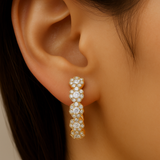 .49ct G SI 14K Yellow Gold Round Diamond J Hoop Earrings