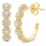 .49ct G SI 14K Yellow Gold Round Diamond J Hoop Earrings