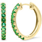 <span style="color:purple">SPECIAL!</span>.72ct G SI 14KT Yellow Gold Emerald Gemstone Hoop Earrings