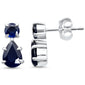 <span style="color:purple">SPECIAL!</span>2.18ct G SI 14KT White Gold Blue Sapphire Gemstone Drop Earrings