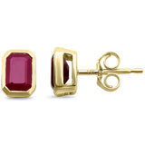 1.46ct G SI 14KT Yellow Gold Ruby Gemstone Solitaire Earrings