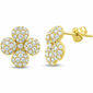 <span style="color:purple">SPECIAL!</span>.96ct G SI 14K Yellow Gold Diamond Flower Earrings