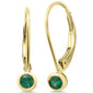 .23ct  G SI 14K Yellow Gold Bezel Set Emerald Gemstone Drop Earrings