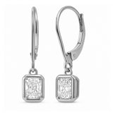 .62ct G SI 14K White Gold Bezel Set Diamond Solitaire Drop Earrings