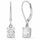 1.03ct G SI 14K White Gold Diamond Solitaire Drop Earrings