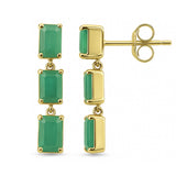 1.53ct G SI 14K Yellow Gold Emerald Gemstone Drop Earrings