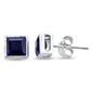 <span style="color:purple">SPECIAL!</span>1.72ct G SI 14K White Gold Bezel Set Blue Sapphire Gemstone Earrings