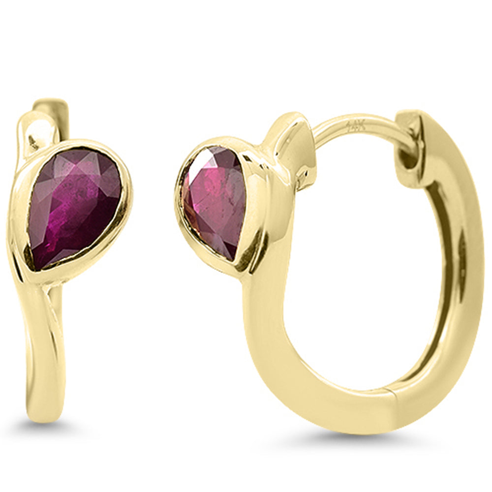 .85ct G SI 14K Yellow Gold Ruby Gemstone Earrings