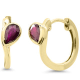 .85ct G SI 14K Yellow Gold Ruby Gemstone Earrings