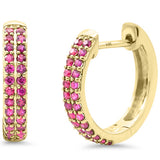 .41ct G SI 14K Yellow Gold Ruby Gemstone Hoop Earrings
