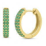.38ct G SI 14K Yellow Gold Emerald Gemstone Earrings