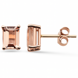 1.10ct G SI 14K Rose Gold Morganite Gemstone Stud Earrings