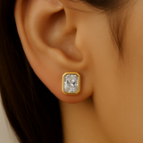 <span style="color:purple">SPECIAL!</span> .81ct G SI 14K Yellow Gold Diamond Radiant Cut Diamond Stud Earrings
