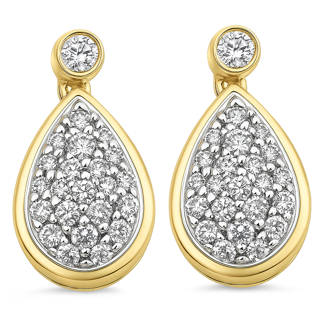 .26ct G SI 14K Yellow Gold Diamond Pear Shape Diamond Earrings