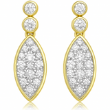 .32ct G SI 14K Yellow Gold Diamond Marquise Shape Diamond Earrings