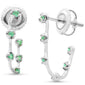 .11ct G SI 14K White Gold Emerald Gemstone J Hoop Earrings