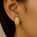 .26ct G SI 14K Yellow Gold Diamond Modern Hoop Earrings