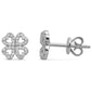 .18ct G SI 14K White Gold Heart Clover Diamond Earrings