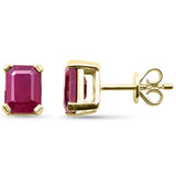 2.51ct G SI 14K Yellow Gold Ruby Gemstone Stud Earrings