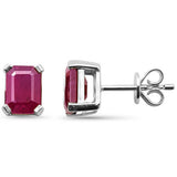 1.85ct G SI 14K White Gold Ruby Gemstone Stud Earrings