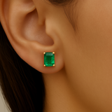 1.85ct G SI 14K Yellow Gold Emerald Gemstone Earrings