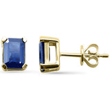 2.02ct G SI 14K Yellow Gold Blue Sapphire Gemstone Stud Earrings