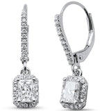 <span style="color:purple">SPECIAL!</span> 1.01ct G SI 14K White Gold Diamond Radiant Diamond Hoop Earrings