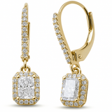 <span style="color:purple">¡ESPECIAL!</span> Aretes de aro de oro amarillo de 14 quilates con diamantes radiantes de 0,82 ct G SI