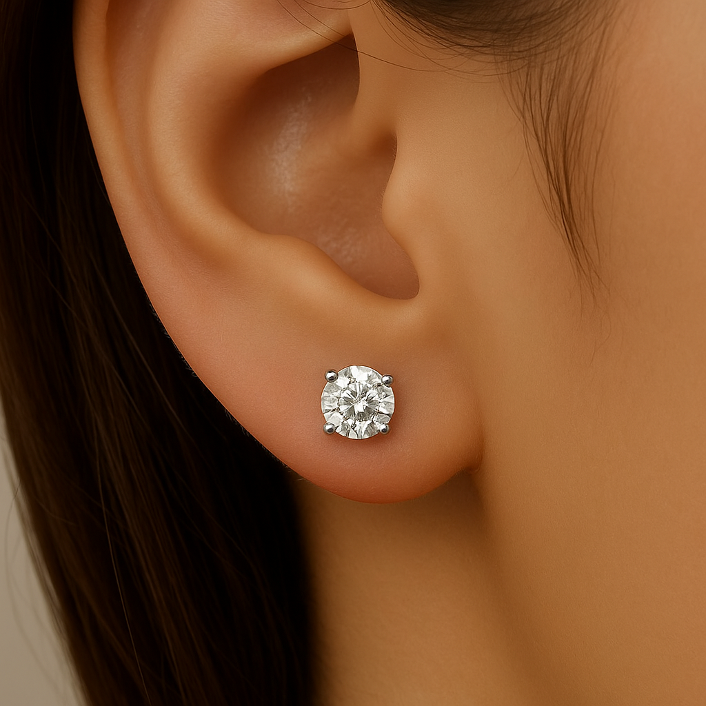2.02ct G SI 14K White Gold Round Diamond Stud Earrings
