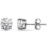 2.02ct G SI 14K White Gold Round Diamond Stud Earrings