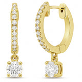 .33ctct G SI 14K Yellow Gold Diamond Hoop Huggie Earrings