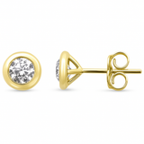 <span style="color:purple">SPECIAL!</span> .70ct G SI 14K Yellow Gold Round Diamond Bezel Set Stud Earrings