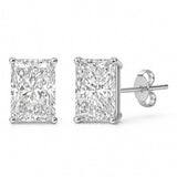 1.42ct G SI 14K White Gold Diamond Radiant Cut Solitaire Stud Earrings