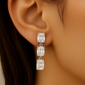 <span style="color:purple">SPECIAL!</span>1.43ct G SI 14K White Gold Radiant Cut Diamond Drop Earrings
