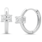 <span style="color:purple">SPECIAL!</span>.60ct G SI 14K White Gold Radiant Cut Huggie Hoop Earrings