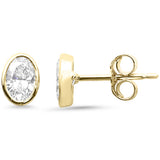 <span style="color:purple">SPECIAL!</span> .62ct G SI 14K Yellow Gold Oval Cut Diamond Stud Earrings
