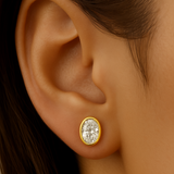 <span style="color:purple">SPECIAL!</span> .62ct G SI 14K Yellow Gold Oval Cut Diamond Stud Earrings
