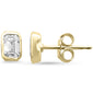 <span style="color:purple">SPECIAL!</span> .47ct G SI 14K Yellow Gold Bezel Set Emerald Cut Diamond Solitaire Earrings