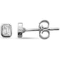 .28ct G SI 14K White Gold Diamond Bezel Set Emerald Cut Diamond Stud Earrings