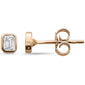 <span style="color:purple">SPECIAL!</span> .30ct G SI 14K Rose Gold Bezel Set Emerald Cut Diamond Stud Earrings