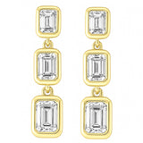 .76ct G SI 14K Yellow Gold Diamond Emerald Cut Diamond Drop Earrings