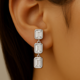 .81ct G SI 14K White Gold Diamond Emerald Cut Diamond Drop Earrings