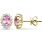 <span style="color:purple">SPECIAL!</span> 1.35ct G SI 14kt Yellow Gold Diamond & Pink Sapphire Gemstone Earrings