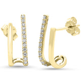 .19ct G SI 14kt Yellow Gold Diamond Double Hoop Earrings